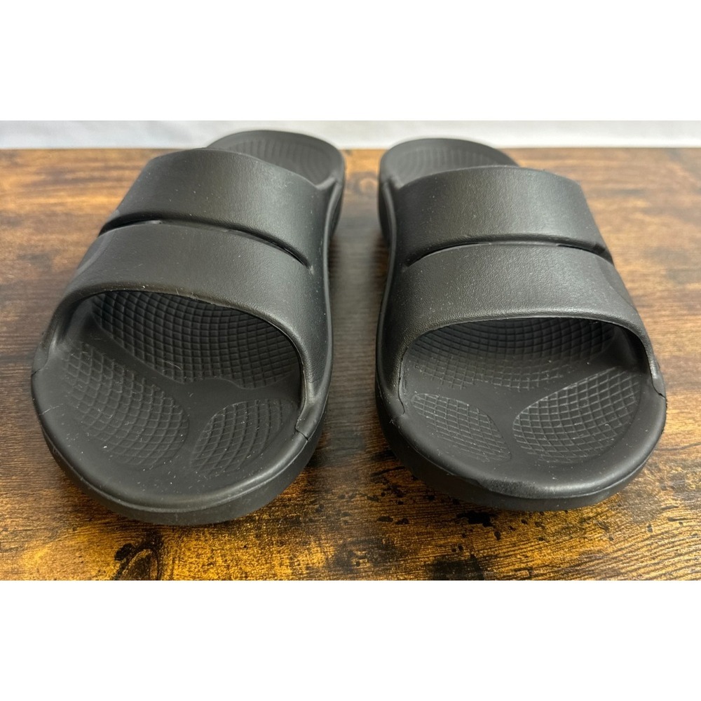OOFOS OOahh Recovery Slides Matte Black Slip On Sandals Women's 9 Men's 7 EU 40 - Picture 11 of 12